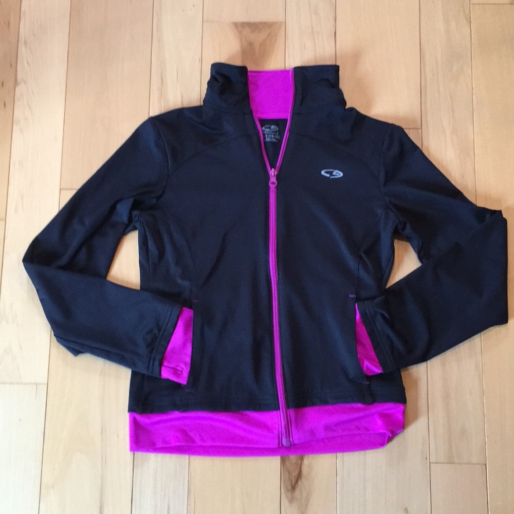 Champion Girls Track Jacket - Black/Violet - Large
